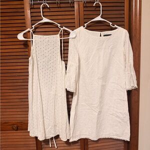 ASOS White Eyelet Slip Dress and Shift Dress Set